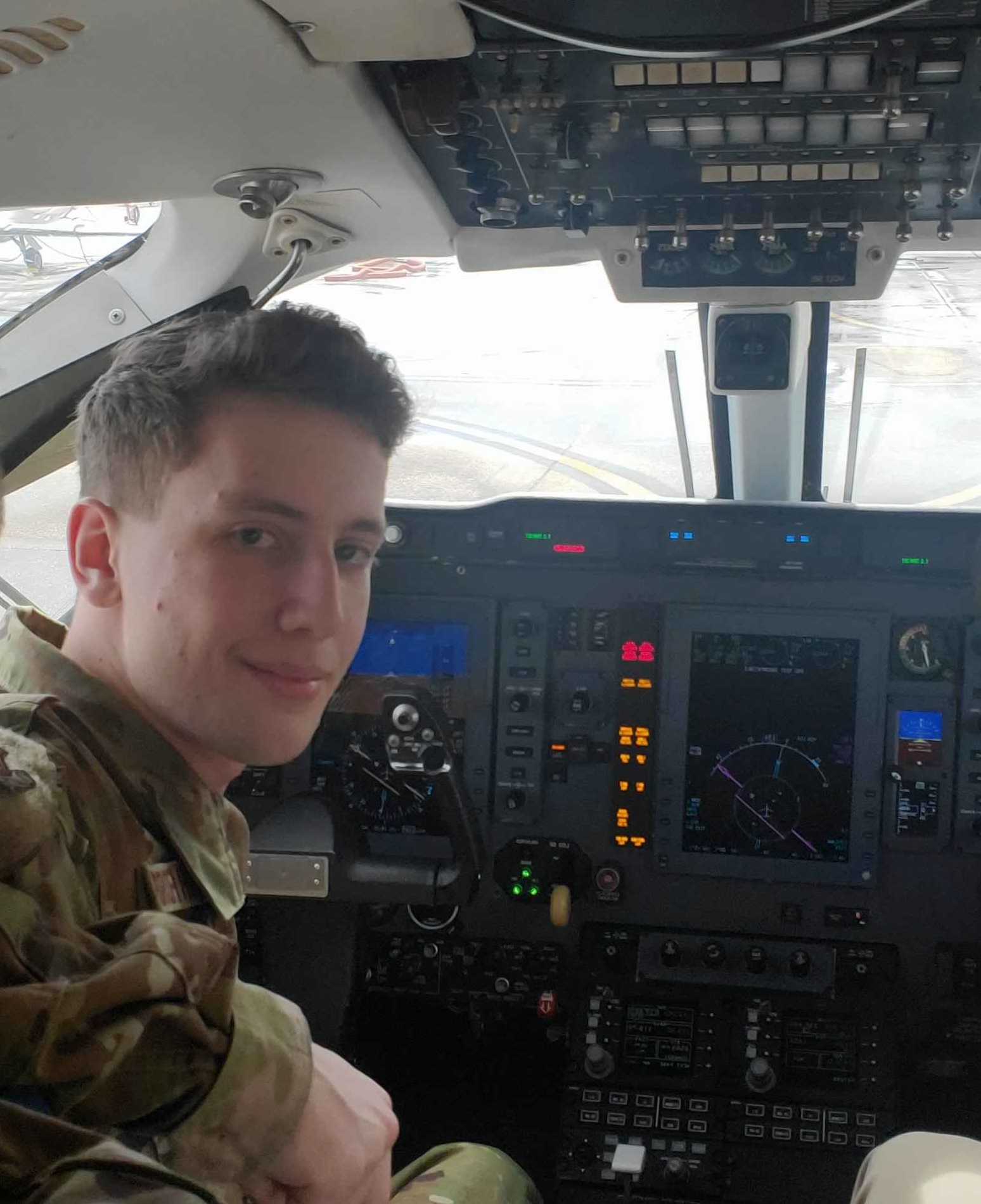 Mitchell Waldron on an Air Force navigator tour