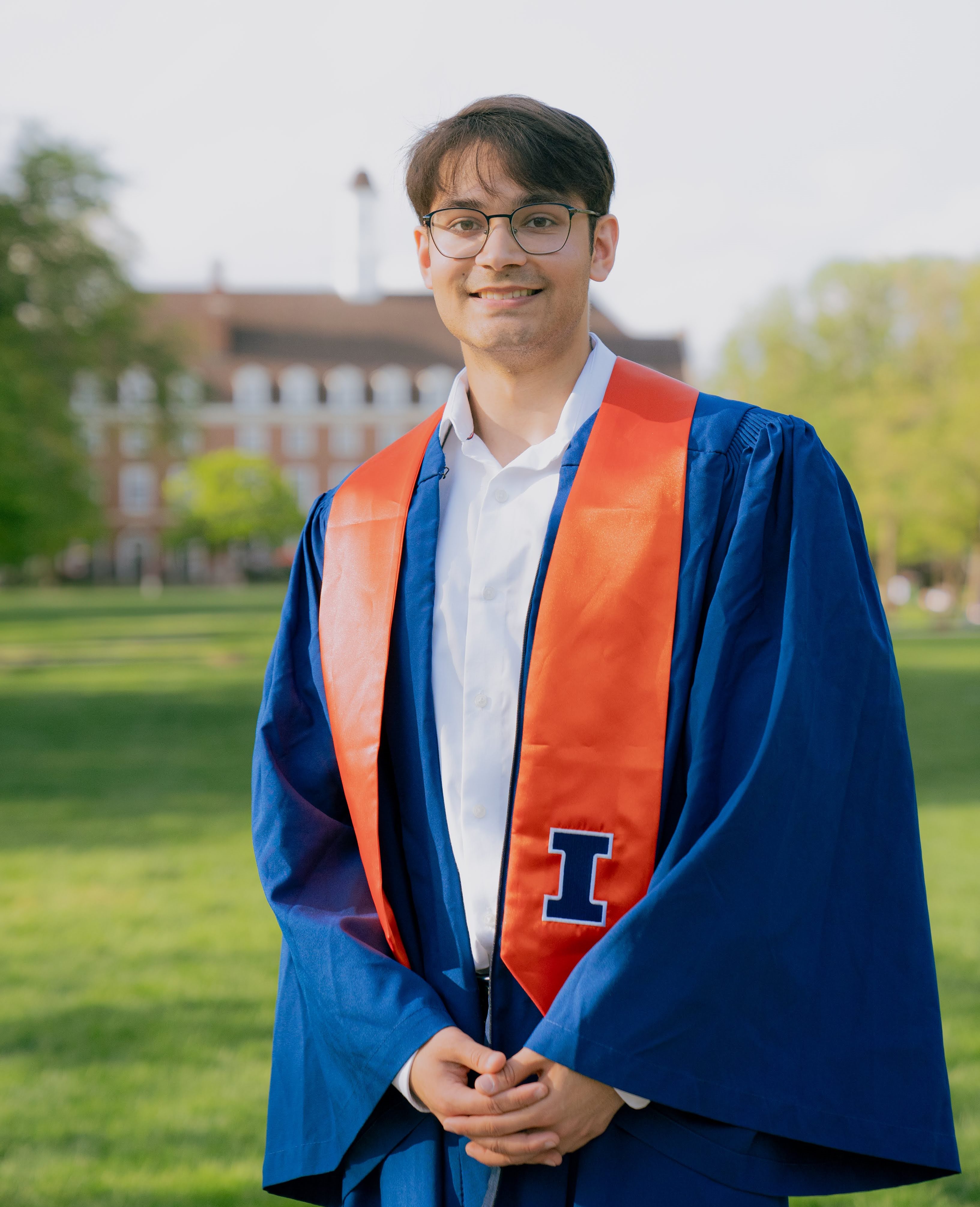 Krish Soni on the main quad at U of I