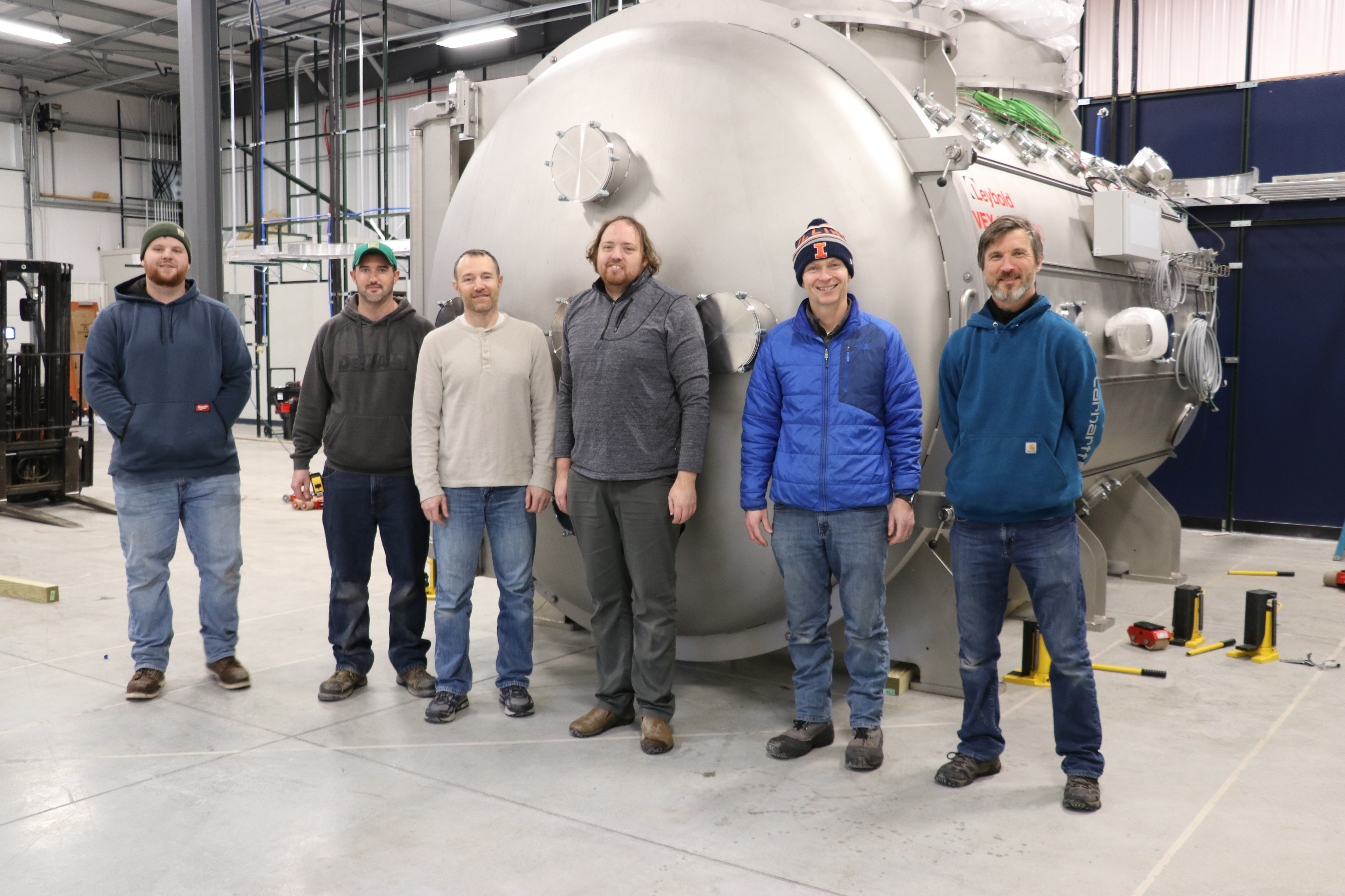 Click the image above to watch a video of the installation of the space simulation chamber in the Electric Propulsion Lab.