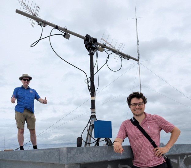 LASSI students working on the ground station antenna