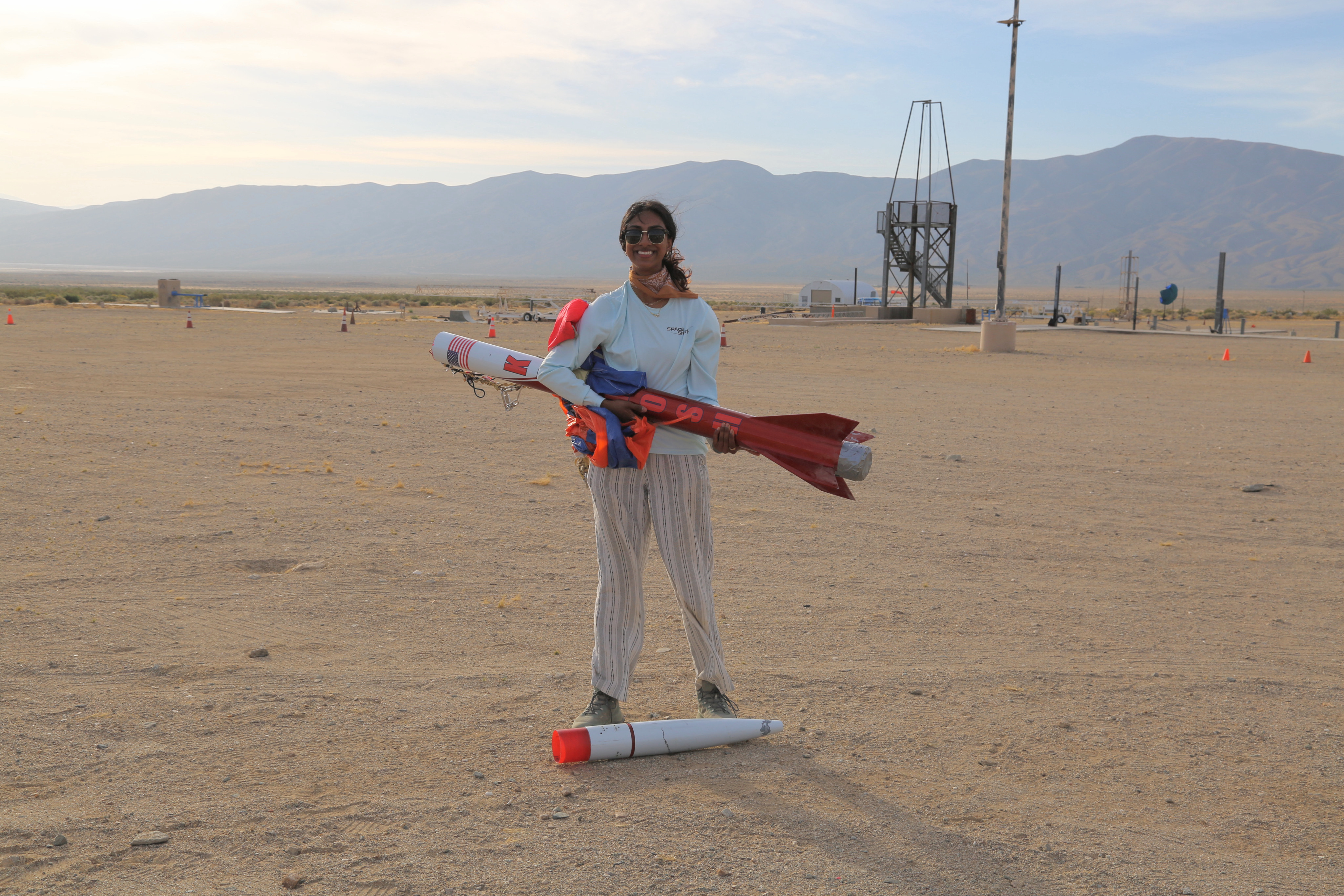 Navya Meka with rocket