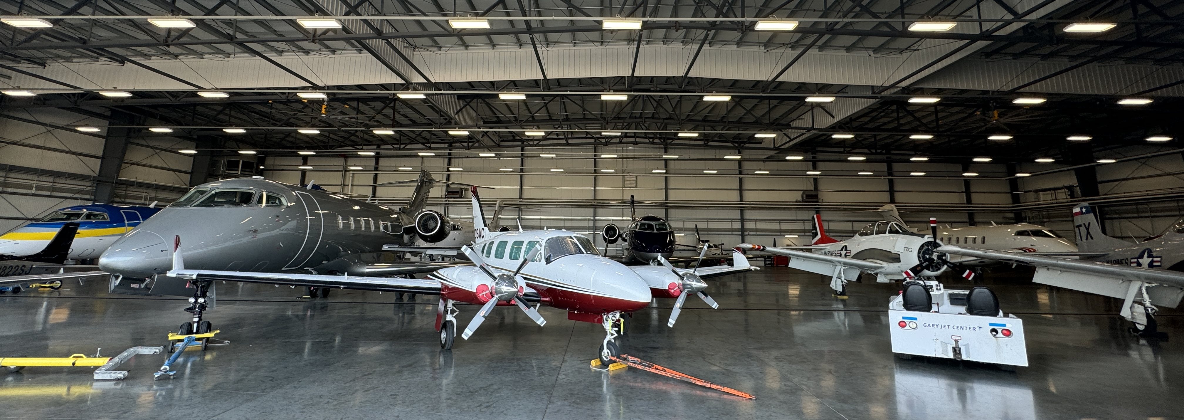One of Gary Jet centers hangers with about 1/4 of the fleet Gralewski helped manage the summer he worked there.