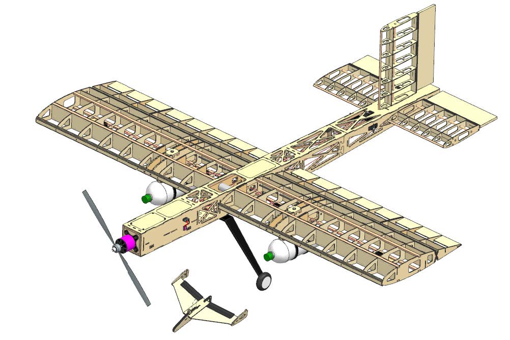 Illustration of Tom and Jerry from Illinois' design report: large carrier vehicle and X-1 flight test vehicle