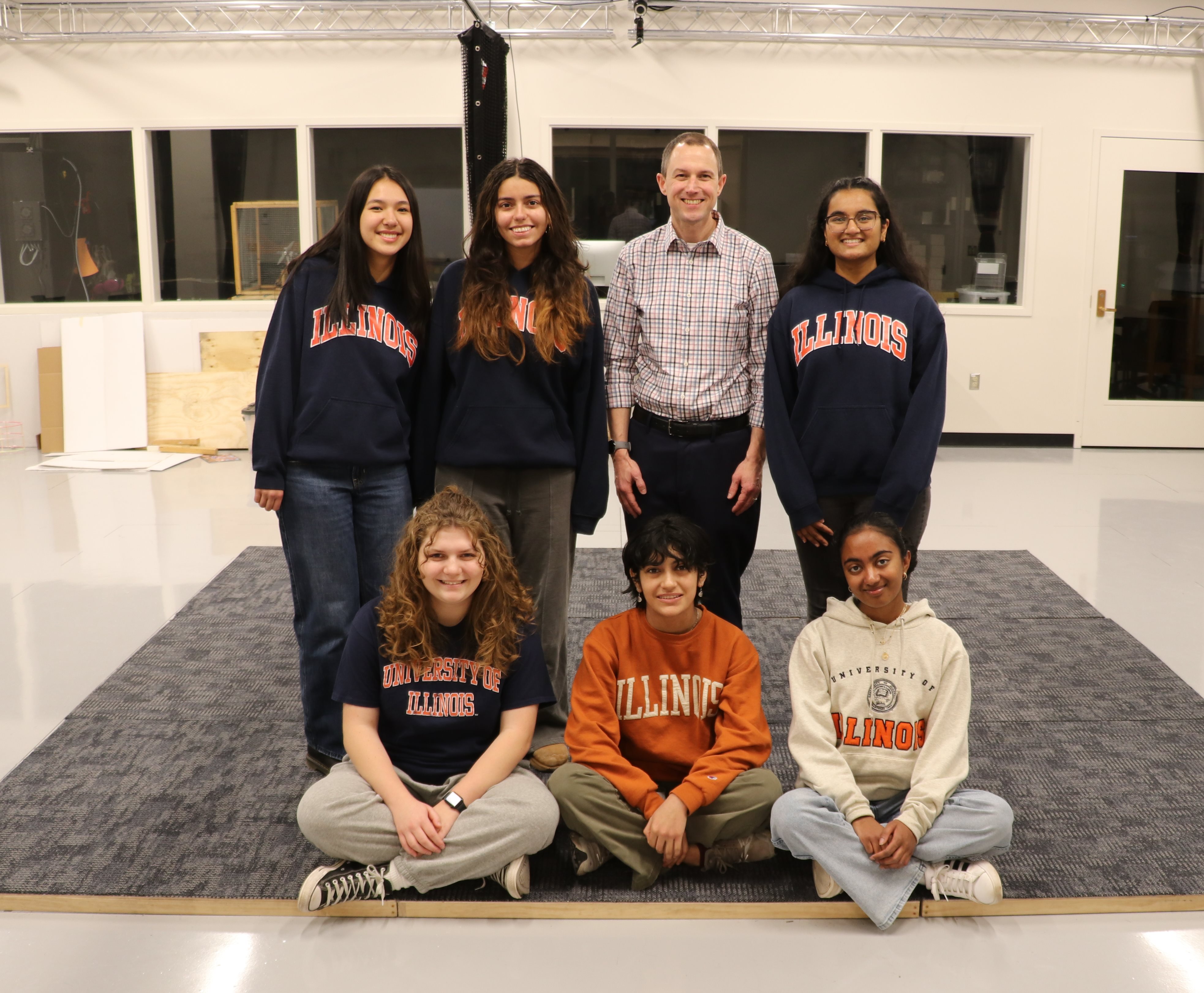 Front row left to right: Emma Klempir, Margot DeLaTorre and Hannah Kurien.  Back row left to right: Sophie He, Brian Woodard and Manjusha PeddiReddy Not pictured: Alayna Jasmin Cook, Brianna Jeanette Hopf, Lauryn Denae Padilla, Maya Rose Forman and Sonali Khanna. All of the students began at Illinois in the fall â€™25 semester except DeLaTorre and Hopf, who started at Illinois in fall â€™24.