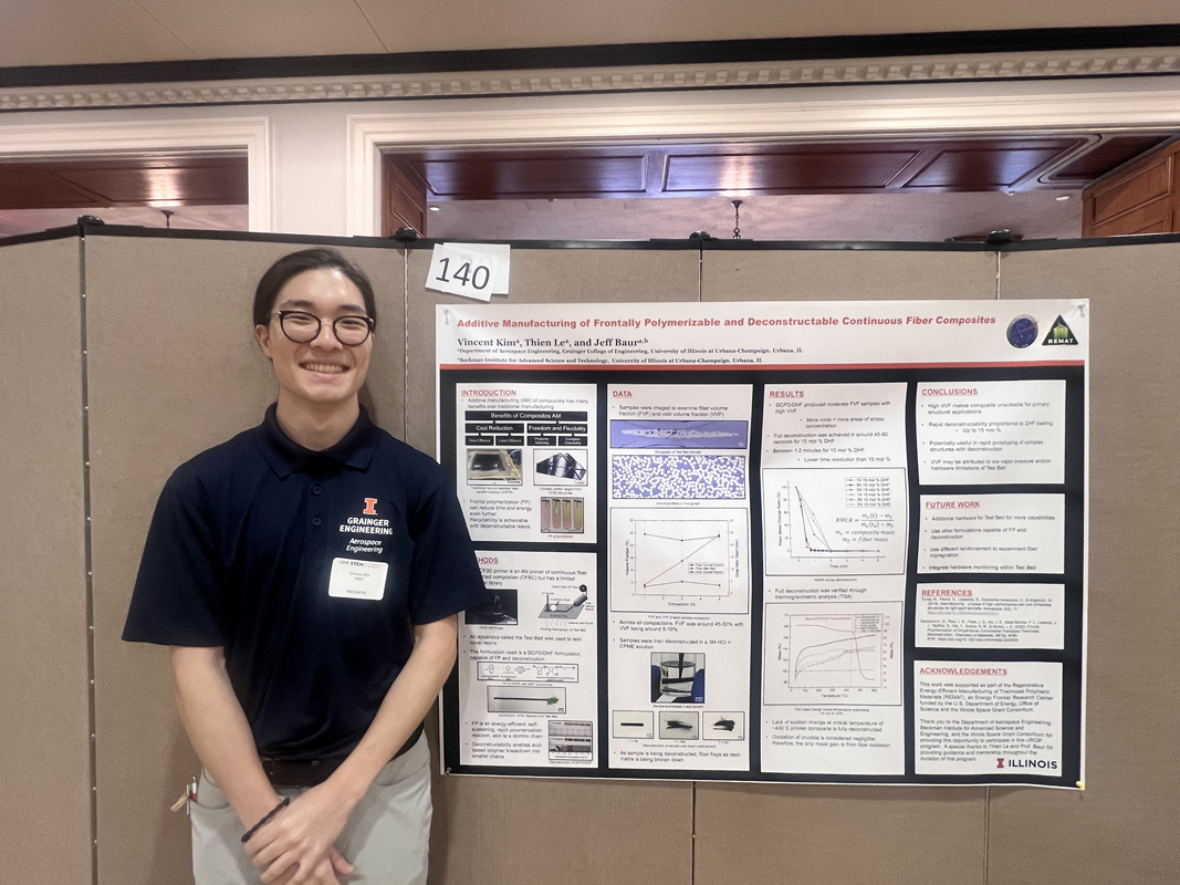 Vincent presenting his composites research at a symposium