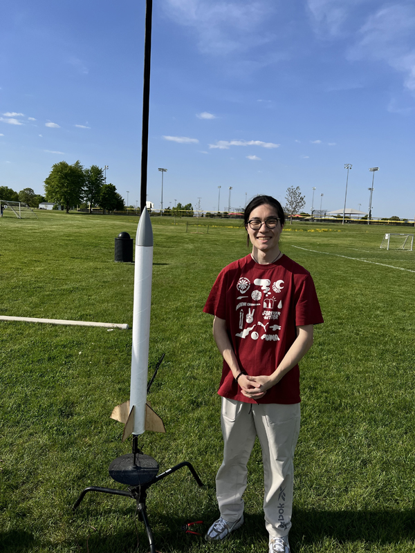 Vincent Kim with his L1 rocket.
