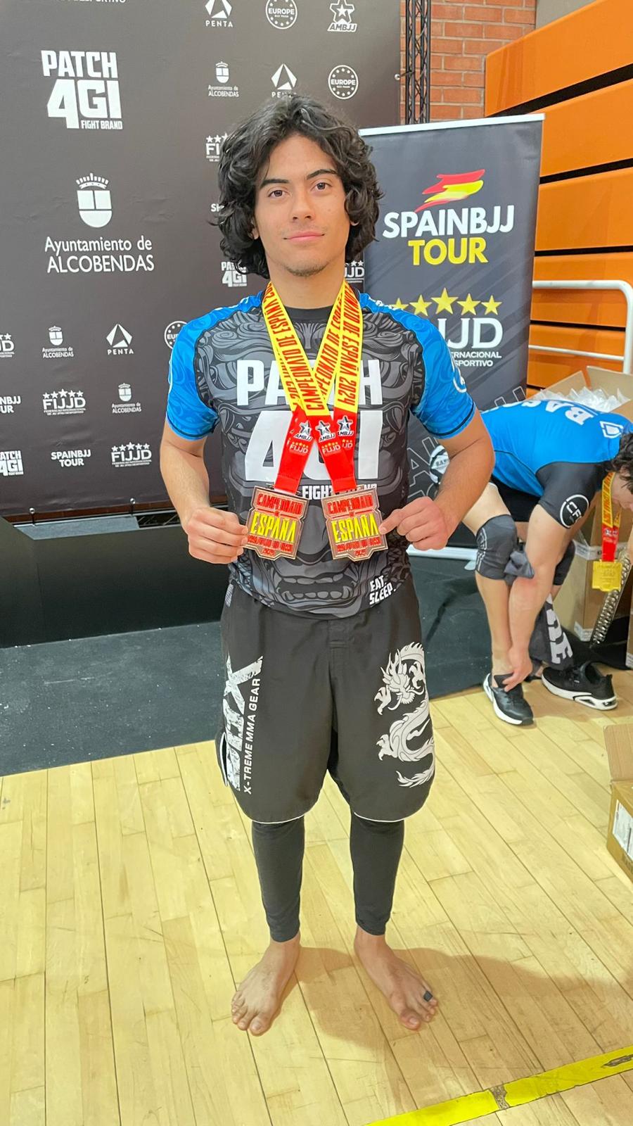 Zapata Zuluaga after a Brazilian Jiu-Jitsu tournament he participated in while in Spain.