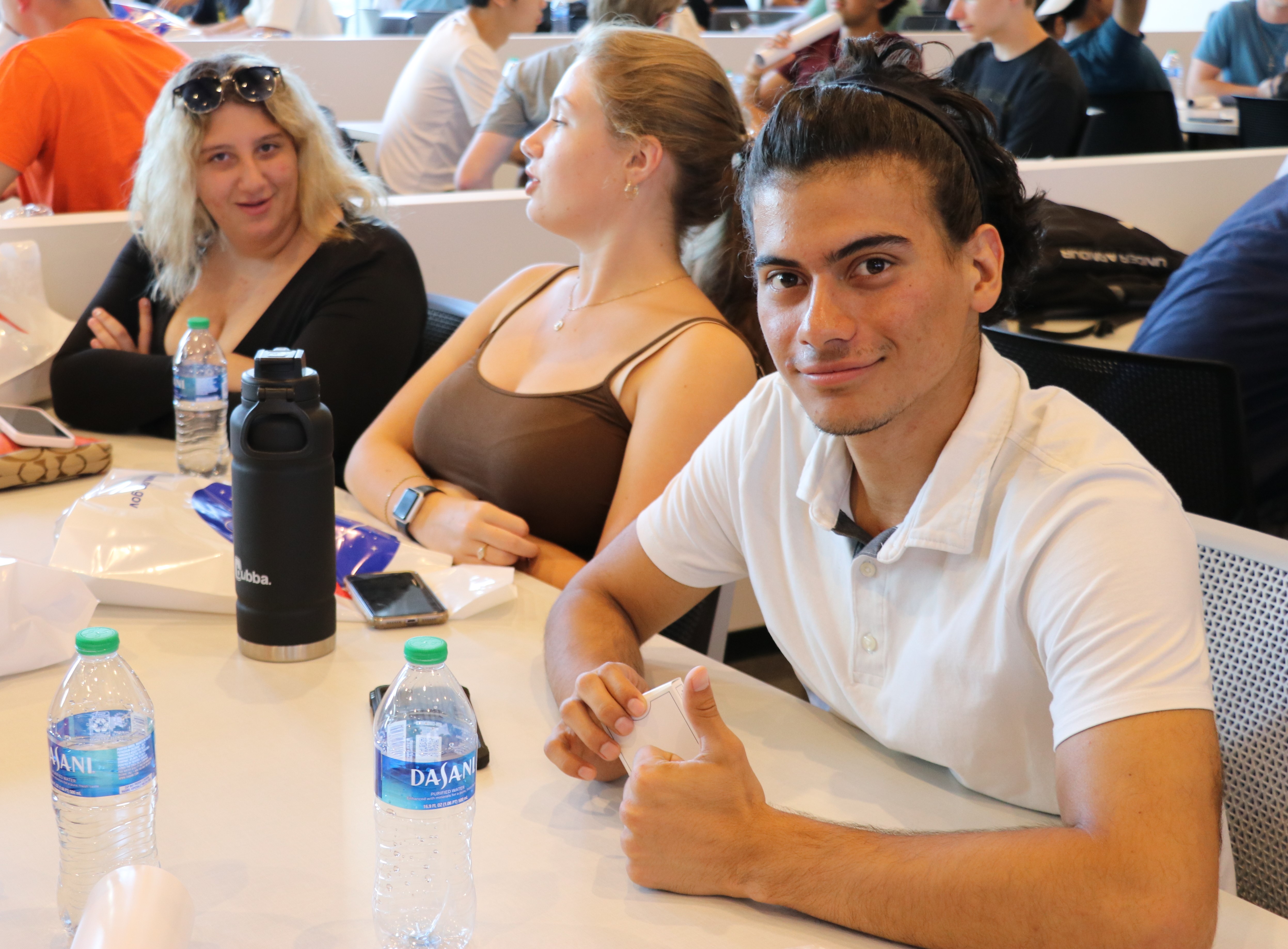 Santiago Zapata Zuluaga at an orientation for first-year aerospace engineering students in August 2022.