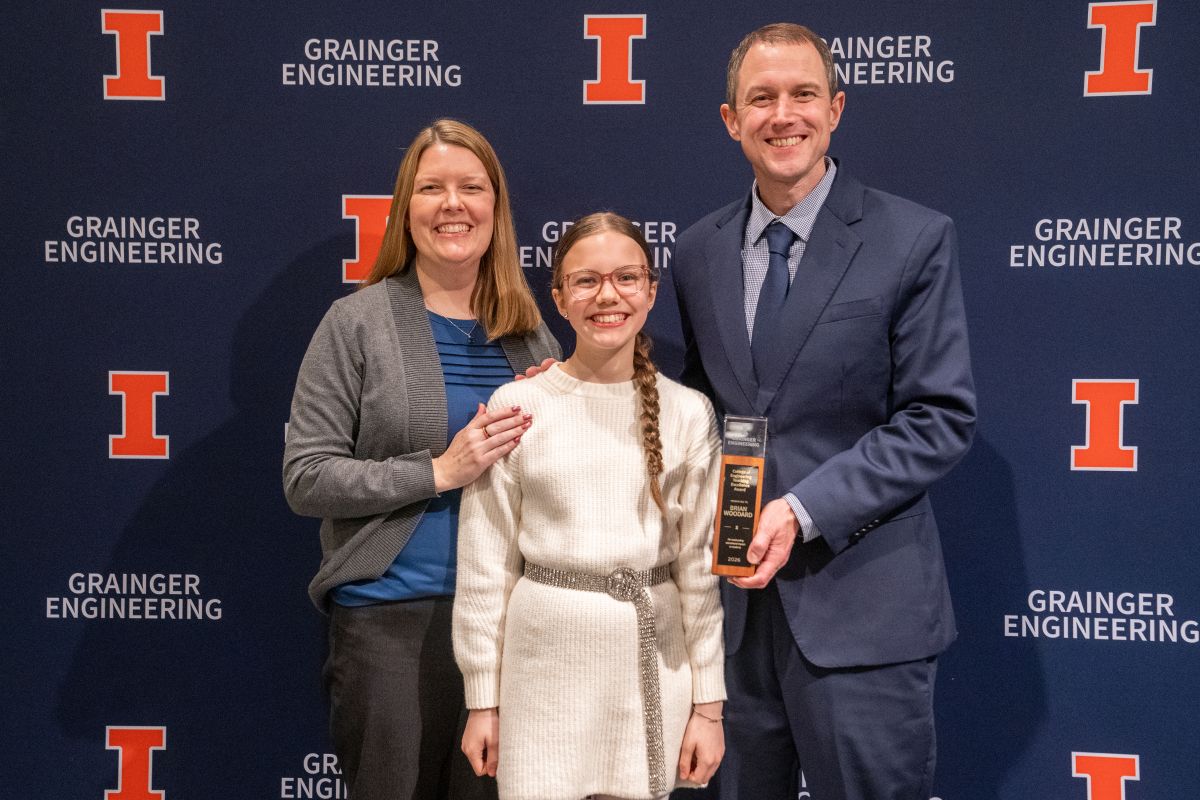 Brian Woodard with his wife, Julia Laystrom-Woodard, and daughter, Katie.