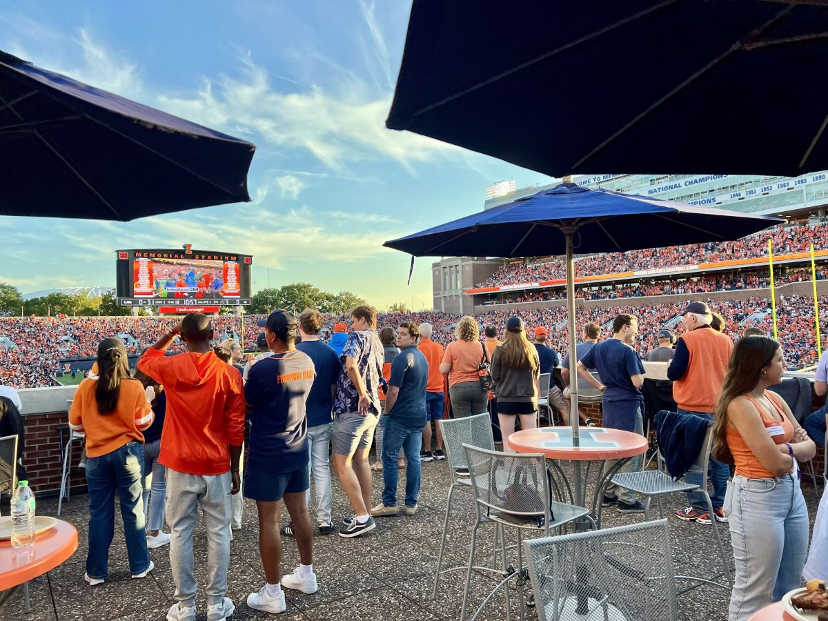 view from the patio at Gies stadium