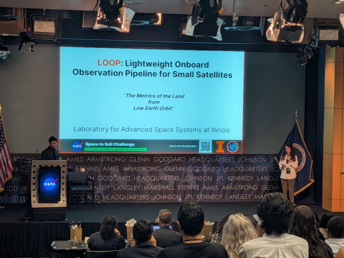 Choudury and Pohl presenting at the NASA Space to Soil Challenge