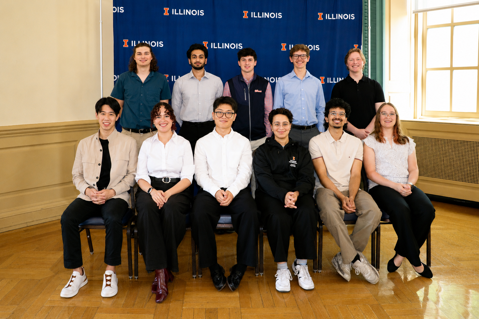 Aerospace engineering students who participated in the 2026 Undergraduate Research Opportunity Program left to right, front row: Kuang-Yen Chen, Romina Lugardo Perez, Benedict Benvito Themas, Aljiwan Abdulrahim, Maheen Kumar. Back row: Rylie Gordon, Nicholas Western, Bharadhwaj Ravikumar, Aiden O&rsquo;Sullivan, Aidan Nobbs, John LaRosa.