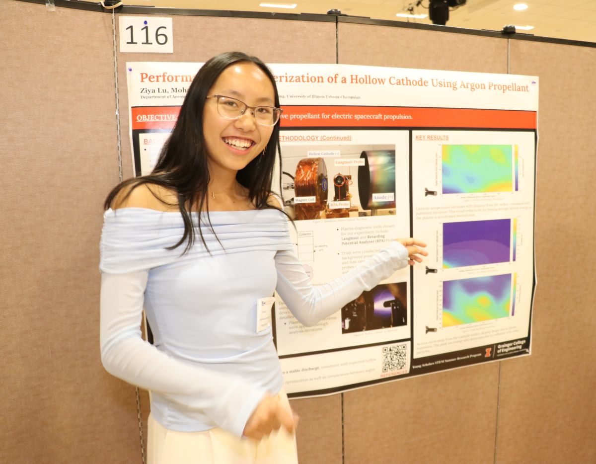 High School student Ziya Lu at the research poster session.