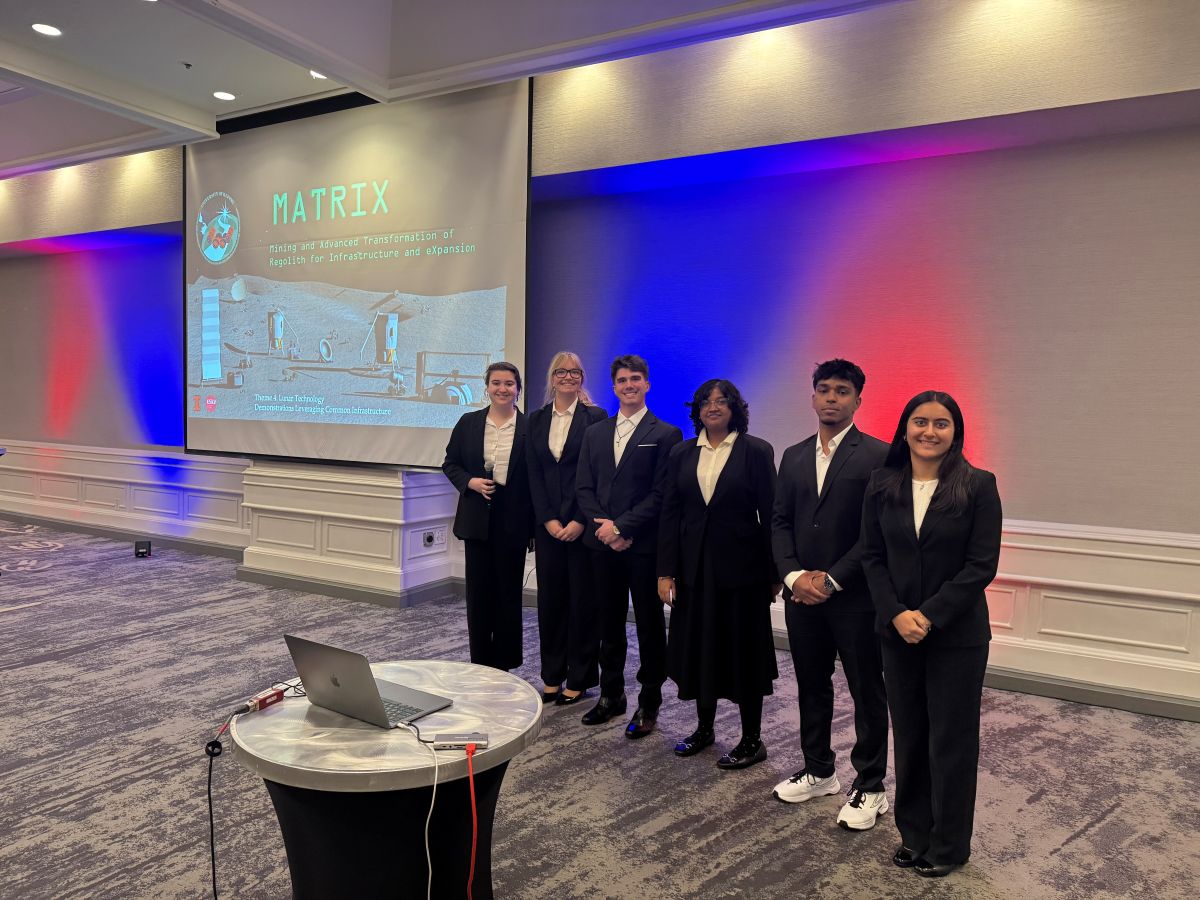 Left to right, presenters Hannah Speranza, Dasha Kediarova, Bo Zeleznik, Suhani Verma, Sharvesh Bhupathy and Archita Chopra.