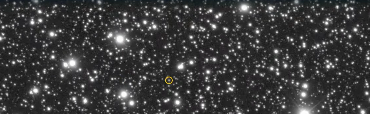 Newly discovered dwarf planet, 2026 ED138, circled.