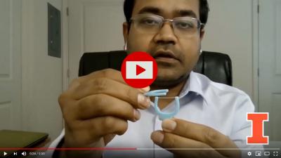 Click on this image to view a video of Das using teeth flossing tools to illustrate his research.