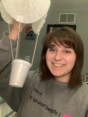 Click on this photo of Abby LeBar to watch the video of the test drop of the lander she designed and built during the week of camp