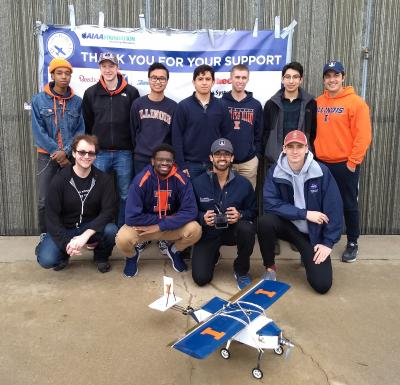 An Illinois Design/Build/Fly team at a competition in Witchita, Kansas