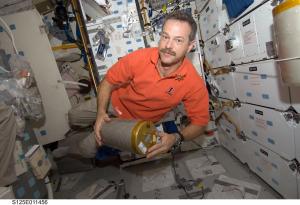 Scott Altman showing Illini pride while on a space mission