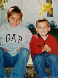 Noel and Scott Brindise on a vacation to Door County, WI as children.