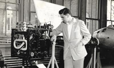 Inselberg with a jet engine in Aero Lab B