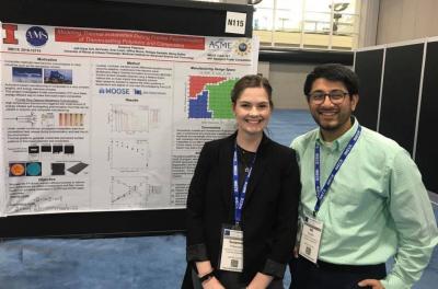 Suzanne Peterson with Illinois doctoral student Nil Parikh, who also competed in the poster contest.