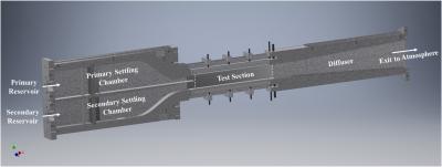 Compressible mixing layer facility CAD schematic.