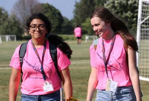 Two IAI students retrieving their rocket/glider after a launch.