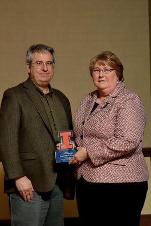 Professor and Interim Head Gregory Elliott with Susan Althoff Gorton at AE's annual awards banquet.