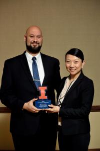 Adi Boulos with Assistant Professor Grace Gao at the 2019 awards banquet.