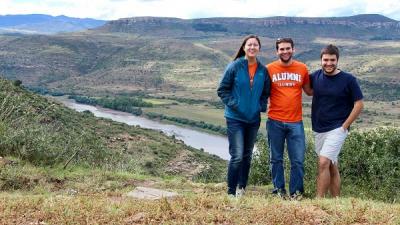 Kramer in Lesotho with friends