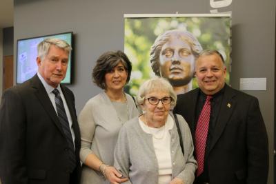 Michael Lembeck (far right) at AE's 2018 awards banquet with (left to right) his brother-in-law and sister, Michele and Terry Carmichael, and his mother, Darlene Lembeck.