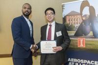 Justin Song, right, with Assistant Professor Kai James (not pictured, co-recipient Jonathan Zur)