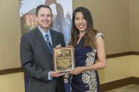 Ashley Stahulak with Research Professor Brian Woodard