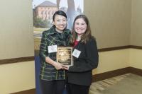 Courtney Leverenz, right, with Assistant Professor Grace Gao