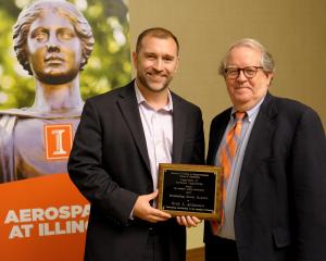 Alumnus Erik Antonsen, left, with his AE advisor, Emeritus Prof. Rod Burton