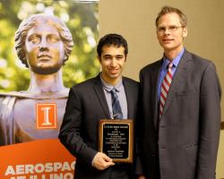 Jonathan Zur, winner of the H.S. Stillwell Memorial Scholarship, with Associate Prof. Dan Bodony.