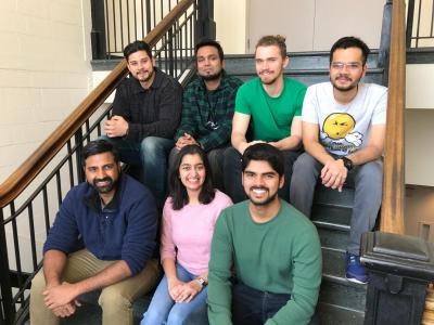 AeroGSAC members. Top, from left, manue Martinez, Ankit Jain, Aaron Perry, Vedant. Bottom, from left, Gavin Ananda, Shruti Ghanekar, Ishaan Sood.
