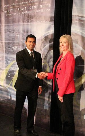 AE graduate student Srikanth Raviprasad at the SPE Automotive Composites Conference &amp; Exhibition.