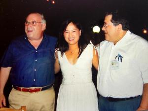 Bergman with Xianghong Ma, one of his graduate students, and Alexander Vakakis, right