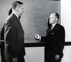 Historical photo of AE Prof. Harry H. Hilton, right.