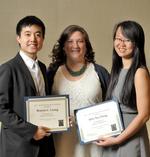 Braven C. Leung, Undergraduate Program Coordinator Laura Gerhold and Mee-Yee Deng