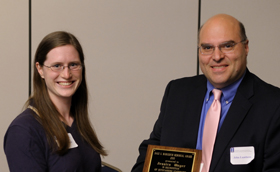 From left, student Jessica Wayer and AE Prof. John Lambros.