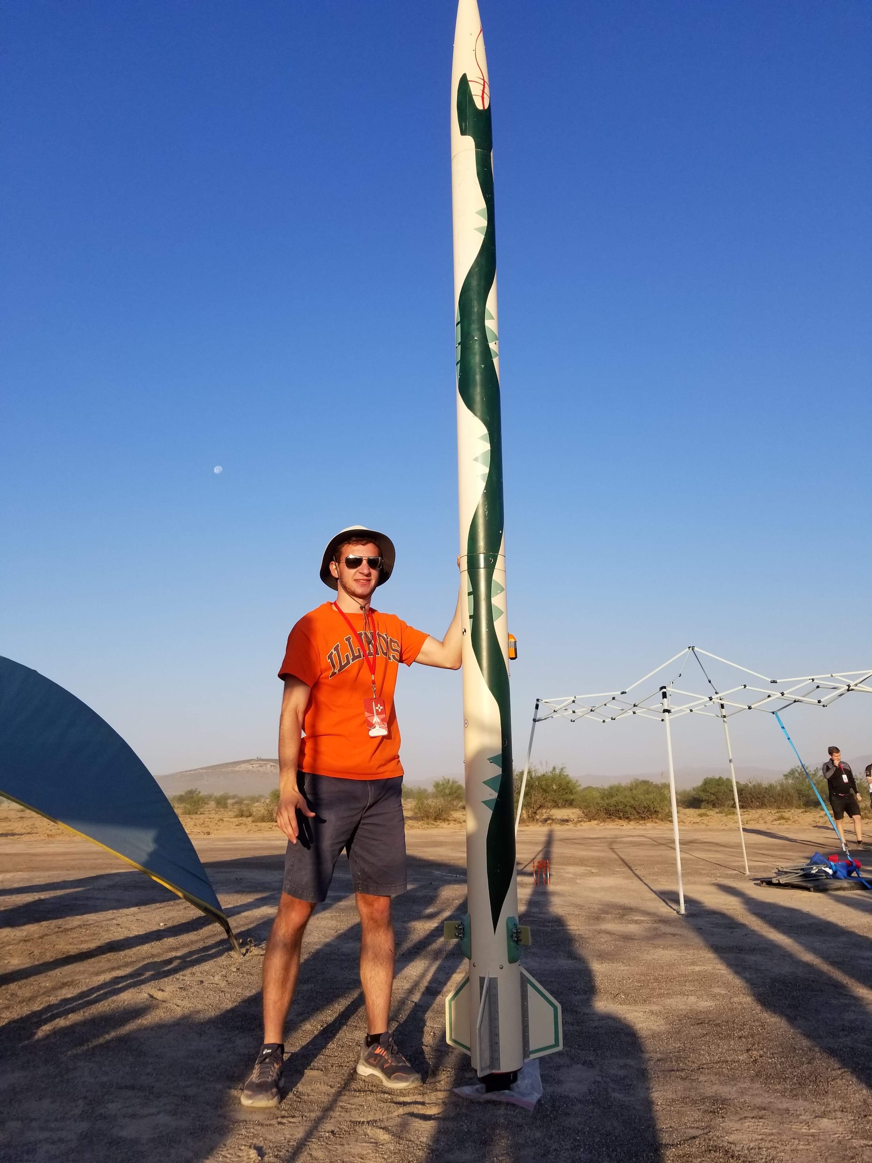 Engel with the Illinois Space Society at the Intercollegiate Rocket Engineering Competition