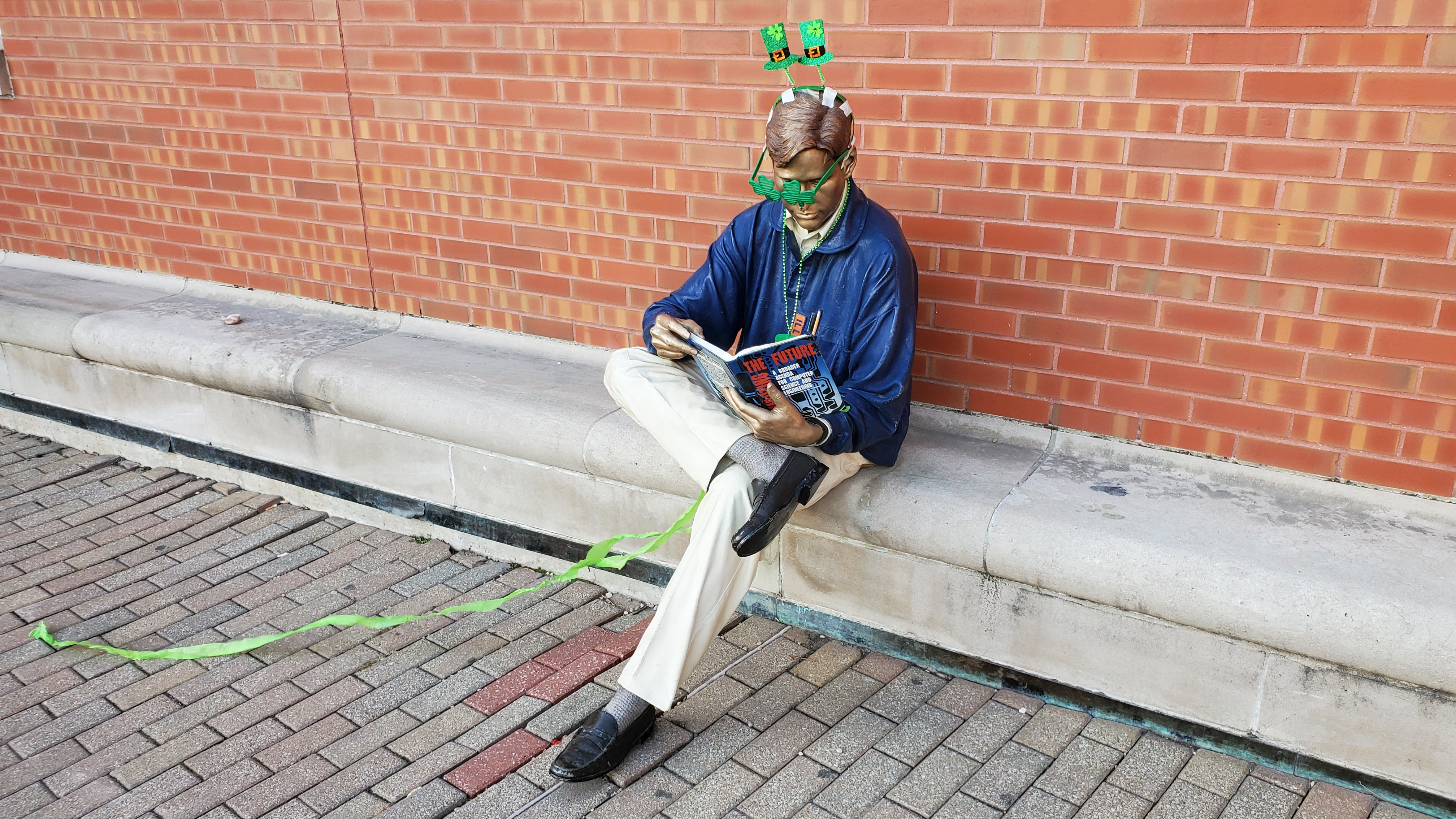 Grainger Bob wearing St. Patrick accessories