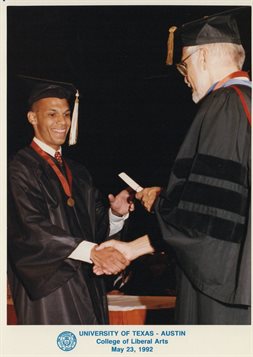 Young at UT Austin commencement in 1992