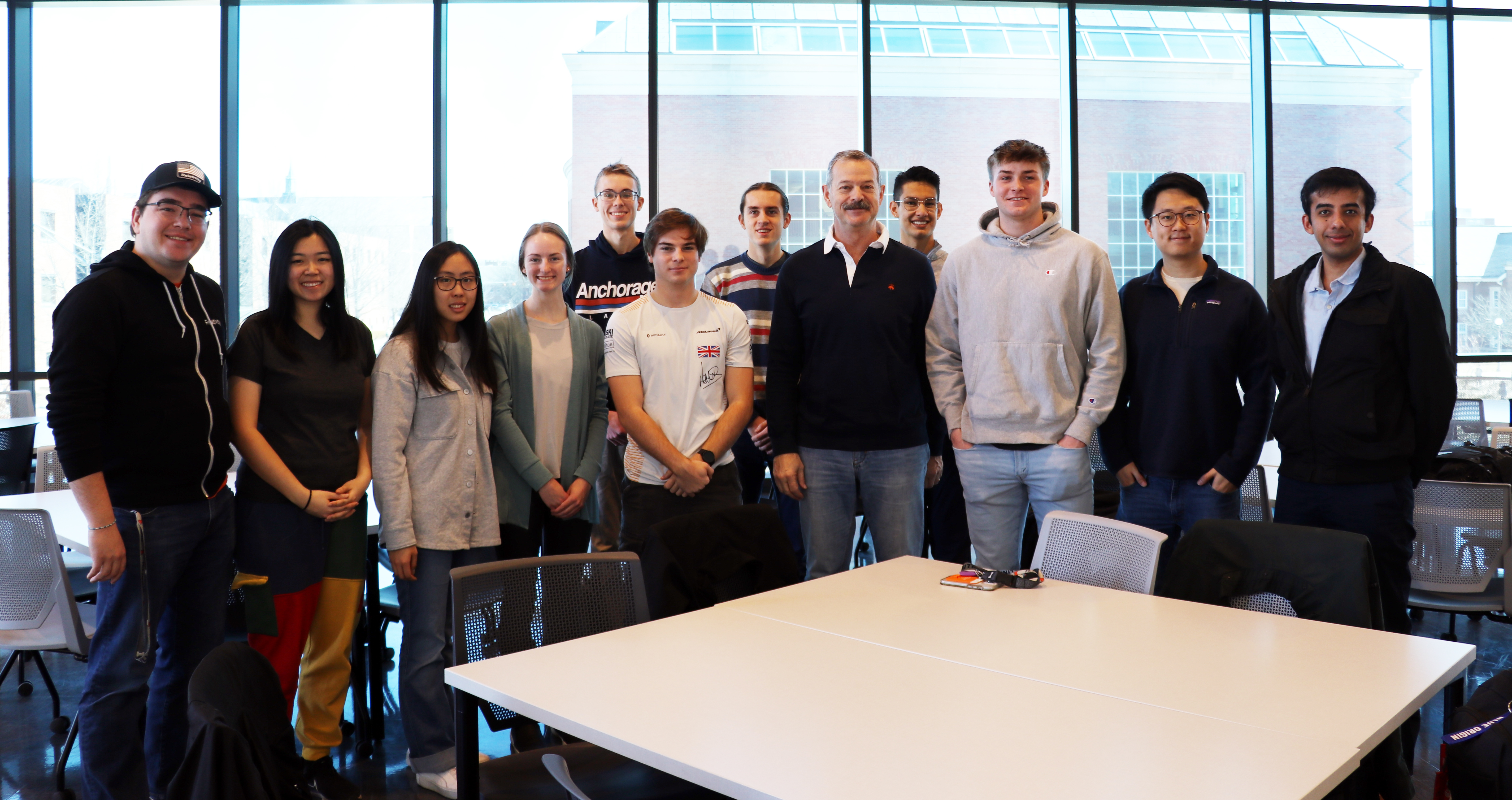 Altman with members of the Illinois AIAA student chapter