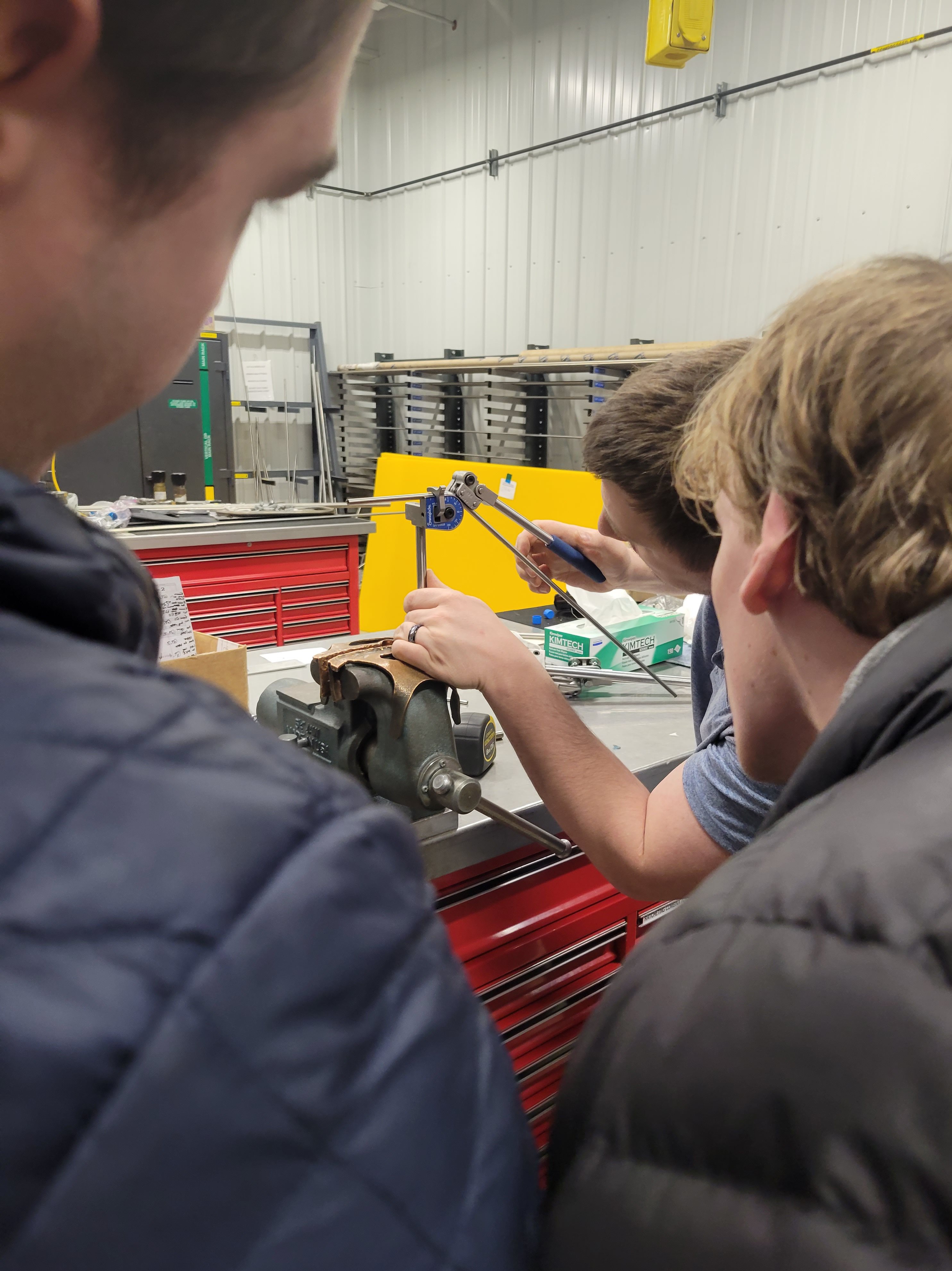 Getting trained at Maurice J. Zucrow Laboratories on how to put together fluids systems.