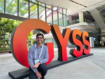 AE PhD student Pranay Thangeda at the Global Young Scientist Summit in Singapore.