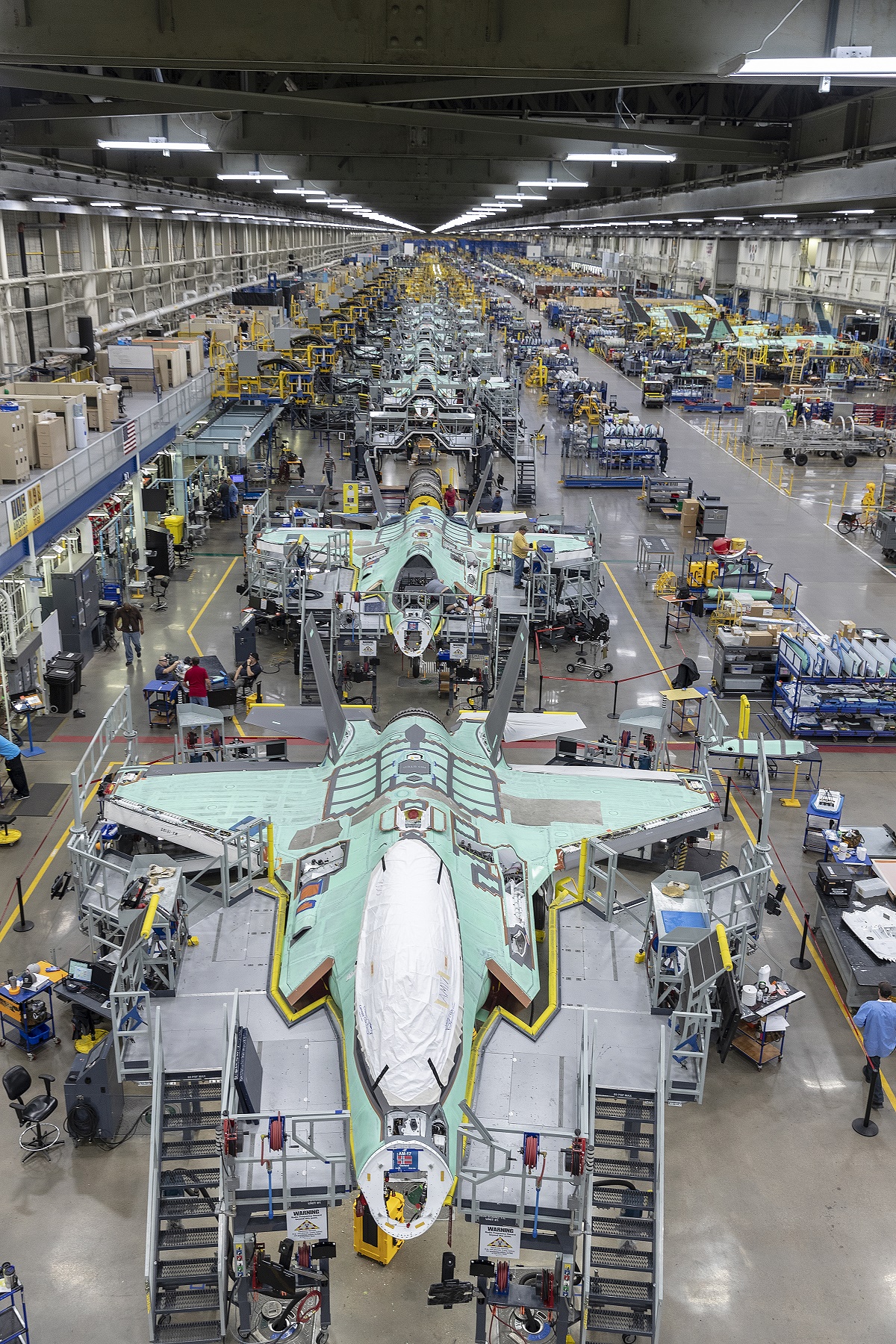Factory floor photo of F-35s at Lookheed Martin Aeronautics Company in Fort Worth Photo: Courtesy Lockheed Martin